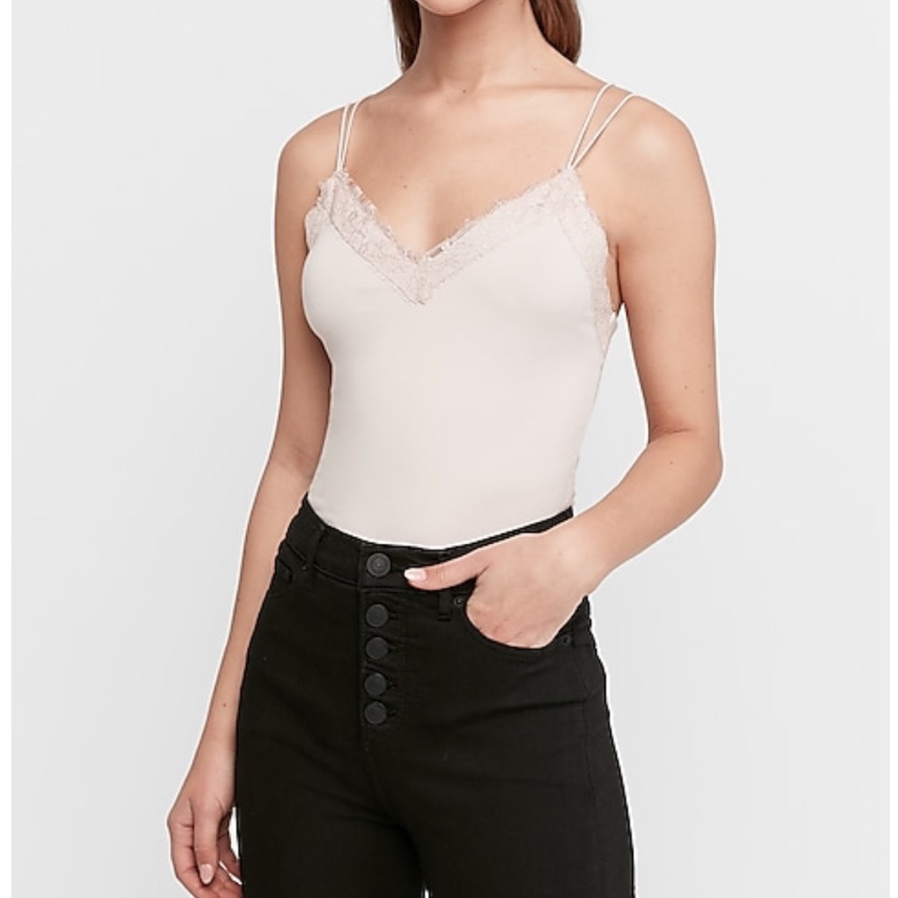 Express Lace Trim Strappy Back Tank